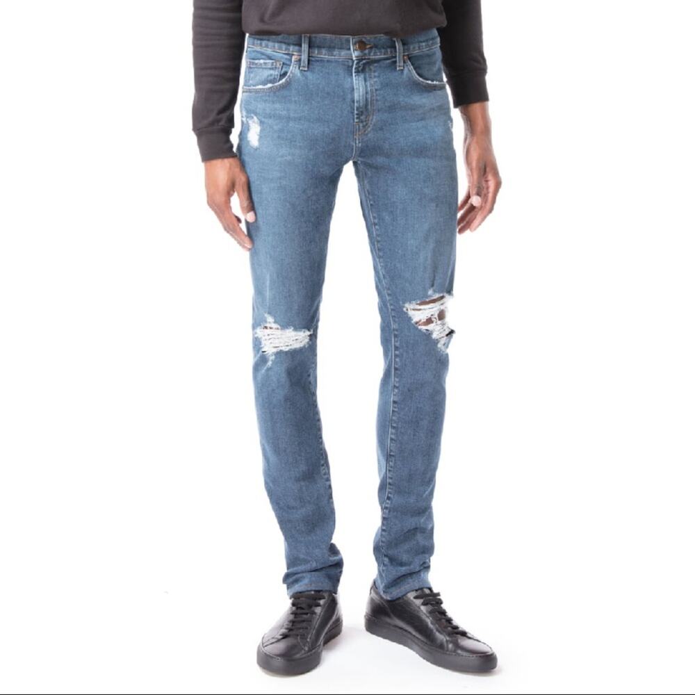 NWT J Brand Mick Destroyed Skinny Jeans Mens 36x33 Medium Wash $268
